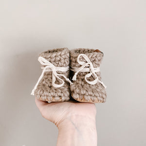 Rustic + Birch Leather Bottom Booties