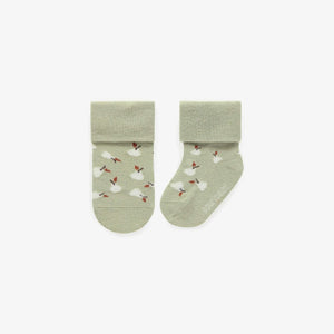 SOURIS MINI PALE GREEN STRETCHY SOCKS WITH PEARS