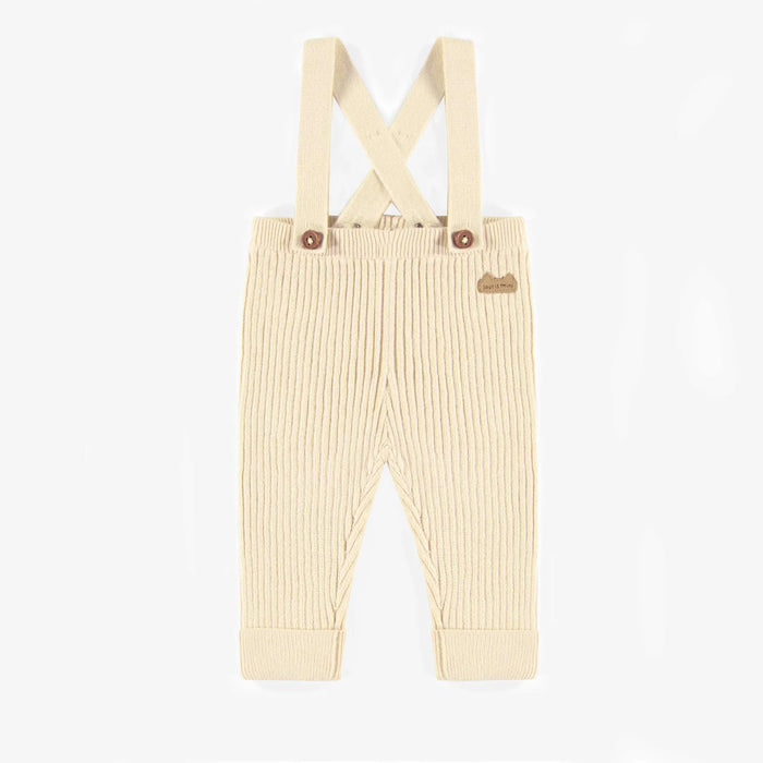 Souris Mini CREAM KNITTED PANTS WITH STRAPS, Baby