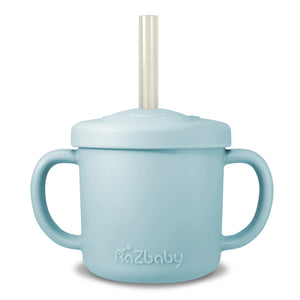 Razbaby Oso-Cup Silicone Cup + Straw - Blue Moon