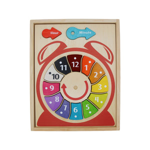 Begin Again Toys Wooden Teaching Clock Puzzle