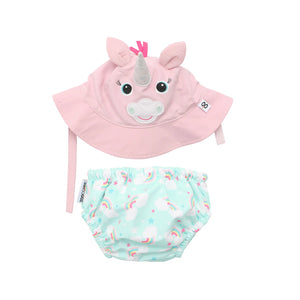 Zoocchini Baby Swim Diaper & Sun Hat Set