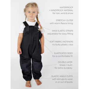 Therm All-Weather Fleece Overalls - Black